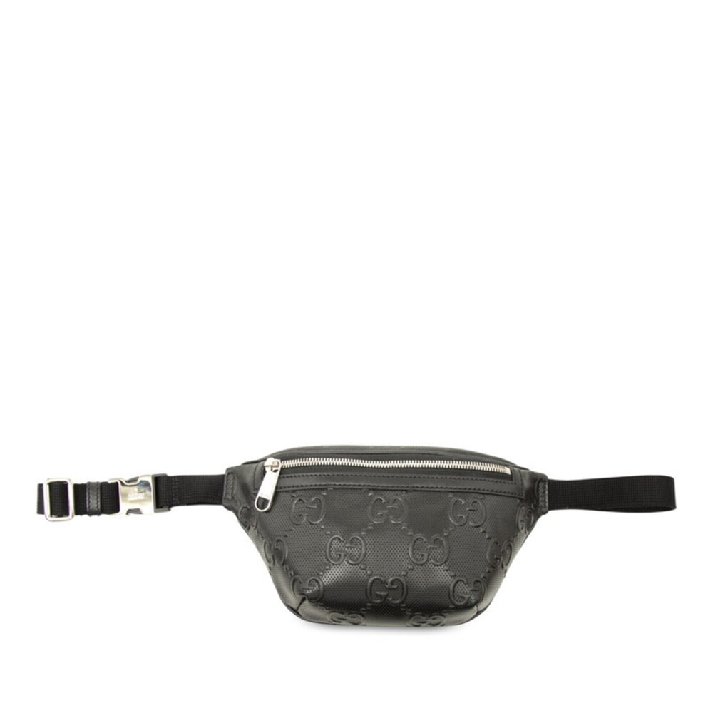 GUCCI Authentic Black Leather Fanny Pack